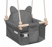 MAMOI Altalena per bambini con cintura di sicurezza, altezza regolabile 150-190 cm, altalena per casa, struttura stabile, seduta in velluto, montaggio facile, altalena da interno per bambini