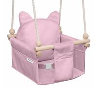 MAMOI Altalena per bambini con cintura di sicurezza, altezza regolabile 150-190 cm, altalena per casa, struttura stabile, seduta in velluto, montaggio facile, altalena da interno per bambini