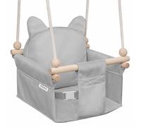 MAMOI Altalena per bambini con cintura di sicurezza, altezza regolabile 150-190 cm, altalena per casa, struttura stabile, seduta in velluto, montaggio facile, altalena da interno per bambini