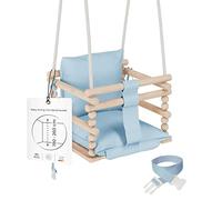 MAMOI® Altalena per bambini, Seggiolino in legno da casa interno per bimbi, Altalene da porta per neonato a partire da 1 anno 2/3 anni, Baby swing 3 in 1