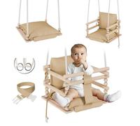 MAMOI® Altalena per bambini, Seggiolino in legno da casa interno per bimbi, Altalene da porta per neonato a partire da 1 anno 2/3 anni, Baby swing 3 in 3