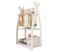 MAMOI® Armadio per Bambini in Legno 95x106x32cm / 53x95x32cm | Appendiabiti bambini da terra | Porta abiti | Guarderoba bambini per la cameretta | Armadio | 100% ECO | Prodotto nell'UE