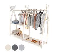 MAMOI® Armadio per Bambini in Legno 95x106x32cm / 53x95x32cm | Appendiabiti bambini da terra | Porta abiti | Guarderoba bambini per la cameretta | Armadio | 100% ECO | Prodotto nell'UE