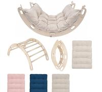 MAMOI® Palestra Bambini Arrampicata con Tappetino, cuscino per altalena, triangolo di arrampicata, arco di legno per bambini, parco giochi, di arrampicata per interni a partire