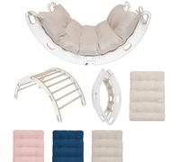 MAMOI® Palestra Bambini Arrampicata con Tappetino, cuscino per altalena, triangolo di arrampicata, arco di legno per bambini, parco giochi, di arrampicata per interni a partire