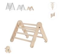 MAMOI® Triangolo in legno naturale per bambini, Parete arco arrampicata per uso interno, Percorso a partire