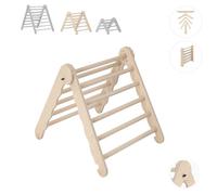 MAMOI® Triangolo in legno naturale per bambini, Parete arco arrampicata per uso interno, Percorso a partire