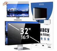 Mamol Filtro Privacy da 32 Pollici, filtri Schermo per Computer Portatile con HP/dell/Acer/Thinkpad/Samsung/ASUS/Sony, Installazione Immediata, Pellicola Protettiva Rimovibile 16:9