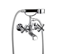 Mamoli 1938 rubinetto vasca a due comandi con set doccia, esterno, 1438F2140621, 1938 cromo [Rubinetteria Bagno > Rubinetteria Vasca]