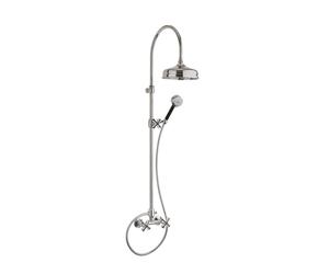 Mamoli 1938 sistema doccia con miscelatore a due comandi, doccetta e soffione doccia, 3038F2140621, 1938 cromo [Rubinetteria Bagno > Colonne Doccia]
