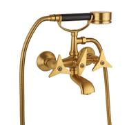 Mamoli GIO Ponti rubinetto vasca a due comandi con set doccia, esterno, 1030F214002G, GIO Ponti ottone spazzolato [Rubinetteria Bagno > Rubinetteria Vasca]