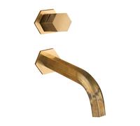 Mamoli Hexagonal rubinetto lavabo a parete 2 fori, SET incluso corpo incasso, 456700000027, Hexagonal ottone patina [Rubinetteria Bagno > Rubinetteria Lavabo]