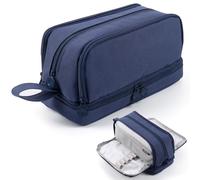 MAMUNU ASTUCCIO ASTUCCIO DI GRANDE CAPACITA' ASTUCCIO ASTUCCIO 3 scomparti per ragazzi ragazze ragazze borsello portamatite astuccio scuola adulto donna trucco ufficio, Blu scuro, 22 cm x 9.5 cm x 10