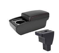 MAMXVKVZEU Per Hyundai I10 Auto Bracciolo Interno Scatola Di Immagazzinaggio Accessori Bracciolo per auto(A1 Nero rosso SENZA USB)