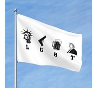 Man Cabe Decor Banger-Lgbt-Liberty Guns bandiera birra uomo roba strana bandiere (60 x 90 cm)