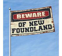 Man Cabe Decor Beware Of New Foundland Flag Men Stuff Strane Bandiere (120 x 180 cm)