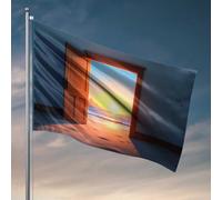 Man Cabe Decor Door To Serenity: A Sunset Scene Flag Outdoor Decor Baby Nursery Decor (120 x 180 cm)