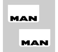 Man Camion Hgv Camion Parafanghi 36 x 64cm Bianco PVC Parafanghi con Nero Testo