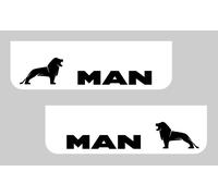 Man Camion Hgv Parafanghi 18x60cm Liscio Bianco PVC Con Logo Nero