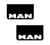 Man Camion Hgv Parafanghi 36x64cm Liscio PVC Nero con Bianco Testo