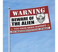 Man Cave Bar Beware Of Alien Flag Country Decor Cartello Autunno per Portico Anteriore (30 x 45 cm)