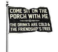 Man Cave Bar Come Sit On The Porch With Me The Drinks Are Cold And The Friendship Is Free Flag Bagno Stuff Funny Dormitorio Bandiere (60 x 90 cm)
