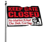Man Cave Bar Keep Gate Closed No Matter What The Shih Tzu Say Bandiera Bandiere per Camera Ragazze Roba Cool per Ragazzi (60 x 90 cm)