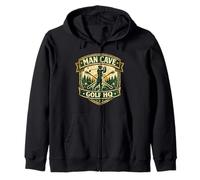 Man Cave Golf Headquarters Vintage Retro Regalo per Golfisti Felpa con Cappuccio