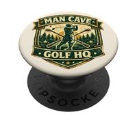 Man Cave Golf Headquarters Vintage Retro Regalo per golfisti PopSockets PopGrip Adesivo