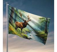 Man Cave Rules Alce By The Stream In A Lush Forest Bandiere decorative per la casa bandiere vintage Decor (30 x 45 cm)