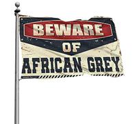 Man Cave Rules Beware Of African Grey Flag Decor per camera da letto bandiere esterne decorative (120 x 180 cm)