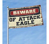 Man Cave Rules Beware Of Attack - Bandiera da giardino con aquila, per camera delle ragazze, 152 x 244 cm