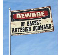 Man Cave Rules Beware Of Basset Artesien Normandia Bandiera Cool Garden Flag Bandiere per la camera delle ragazze (152 x 244 cm)