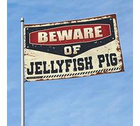 Man Cave Rules Beware Of Meduse Pig Flag Cool Garden Flag Bandiere per la camera delle ragazze (120 x 180 cm)