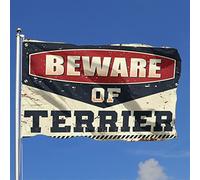 Man Cave Rules Beware Of Terrier Bandiera Cool Garden Flag Bandiere per la camera delle ragazze (152 x 244 cm)