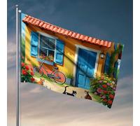 Man Cave Rules Cozy Cottage con gatti e fiori bandiera bandiere decorative casa bandiere vintage Decor (60 x 90 cm)