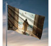 Man Cave Rules Journey To The Sea: A Symbolic Walk Flag Bandiere per camera da letto (60 x 90 cm)