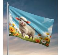Man Cave Rules Pastoral Bliss: A Lamb In A Flower Garden Flag Accessori Garage Per Man Cave Country Boy Bandiere (152 x 244 cm)