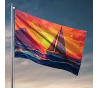 Man Cave Rules Sailing Into The Sunset: A Serene Journey Flag Home Bar Decor Cool Decor for Guys Room (60 x 90 cm)