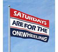 Man Cave Rules Saturdays Are For The Onewheeling Flag Decor per camera da letto bandiere esterne decorative (60 x 90 cm)