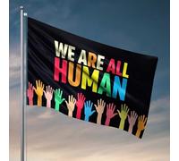 Man Cave Rules Unity in Diversity: Abbracciare la nostra comune umanità, bandiere per camera da letto (120 x 180 cm)