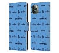 MAN CITY FC 2021 LEAGUE CHAMPIONS CUSTODIA COVER A PORTAFOGLIO PER APPLE iPHONE