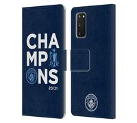 MAN CITY FC 2021 LEAGUE CHAMPIONS CUSTODIA COVER A PORTAFOGLIO PER SAMSUNG 1