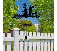 Man Dog Weathervane Indicatore di direzione del vento Farm Fence Prato