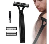 Man Groomer Back Shaver, Waterproof Personal Grooming Clipper, Sensitive Skin Safe, Coarse Hair Trimming, Ergonomic Handle Design, for Men's Backs Hair Removal and Groomings
