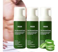 Man Hair Removal, Hair Removal Cream for Men, Natural Aloe Vera Quick Gentle Fast-Acting Hair Remover Mousse for Face, Body, Moisturizing & Non-Sticky - 60ml (3)