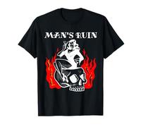Man Ruin Pin Up Devil Woman Skull & Flames Tattoo Flash Maglietta