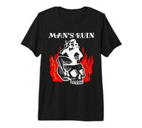Man Ruin Pin Up Devil Woman Skull & Flames Tattoo Flash Maglietta Premium