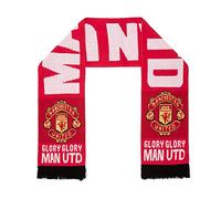 Manchester United FC Sciarpa lavorata a maglia jacquard, da uomo, per bambini, regalo, Gloria Rossa Gloria, Taglia unica