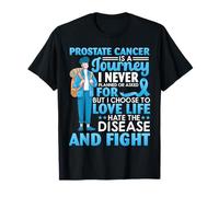 Man Warrior Love Life Odio La Malattia Combattere Il Cancro alla Prostata Maglietta
